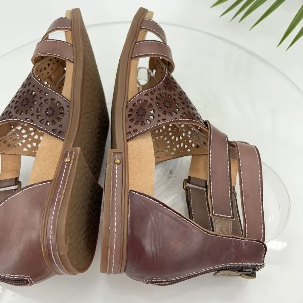 L'Artiste SpringStep Women's Dezra Sandal Size 40 10 Flat Brown Gladiator Shoes - Picture 11 of 15